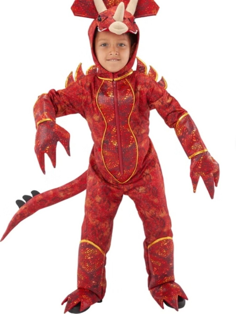 Teetot Adventure Factory Kids Red Triceratops Costume Size 7/8 — NWT